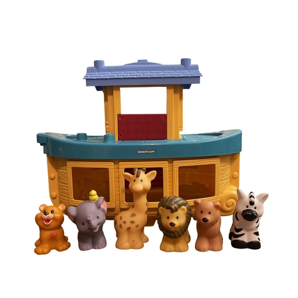 Fisher Price Little People Noah's Ark Animal Boat + 6 figs 2005